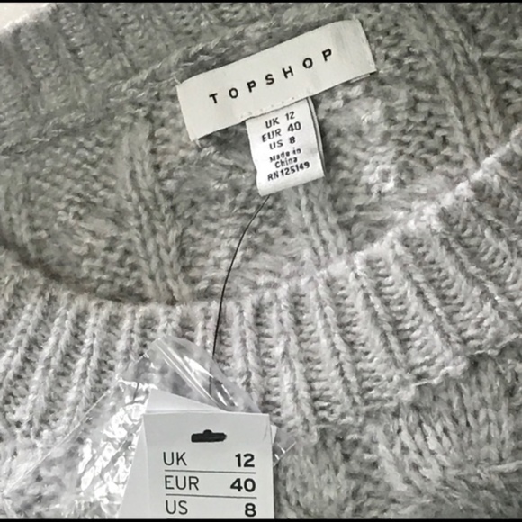 💎 Topshop floral embroidered chunky cable knit - Picture 6 of 8